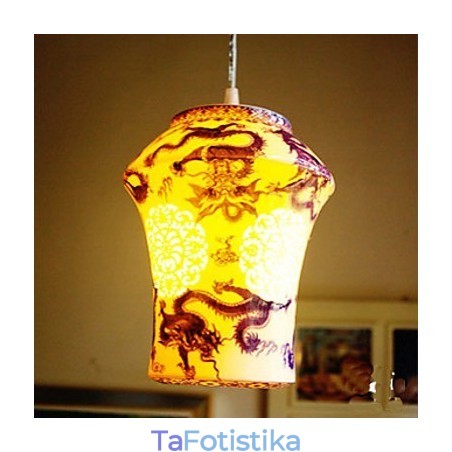 Ρετρό Κεραμικό φωτιστικό Stairs Blue Single Head Chandelier Creative Ρετρό Κεραμικό φωτιστικό Stairs Blue Single Head Chandelier Creative