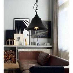 Medium Vintage Ματ Μαύρο Φωτιστικό Κρεμαστό Μεταλλικό Κουδούνι