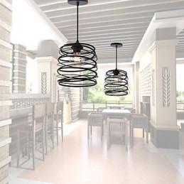 Rustic Lodge Retro Country Mini Ζωγραφική Μεταλλικό Κρεμαστό Φωτιστικό Γκαράζ