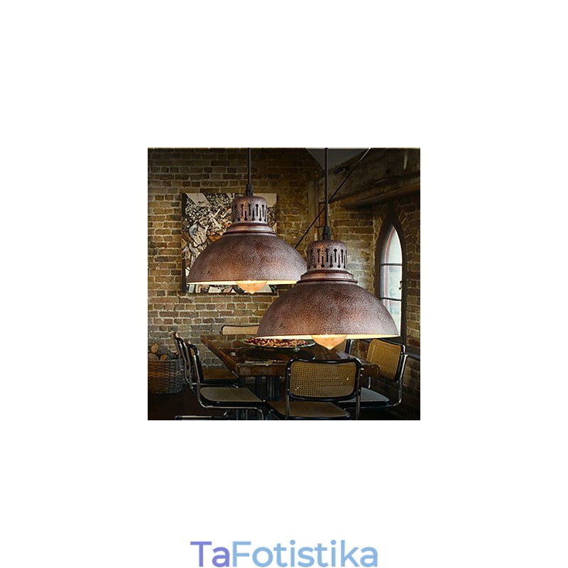 Retro Mini Style Ζωγραφική Μεταλλικό Κρεμαστό Φωτιστικό σε εξωτερικούς χώρους