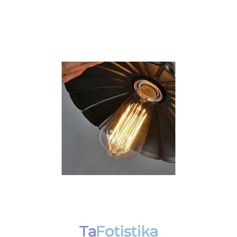 Μοναδικός πολυέλαιος από σφυρήλατο σίδηρο Vintage Μαύρη Ομπρέλα