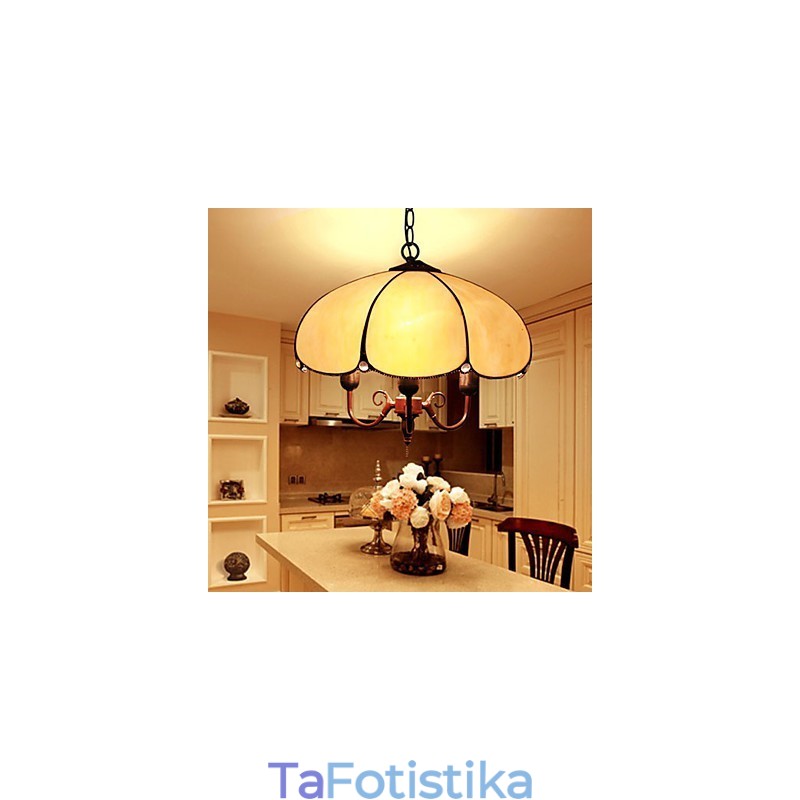 Ευρωπαϊκές αγροτικές δημιουργικές τέχνες από βιτρό πολυέλαιος που αποκαθιστά το φως λαμπτήρων αρχαίων τρόπων