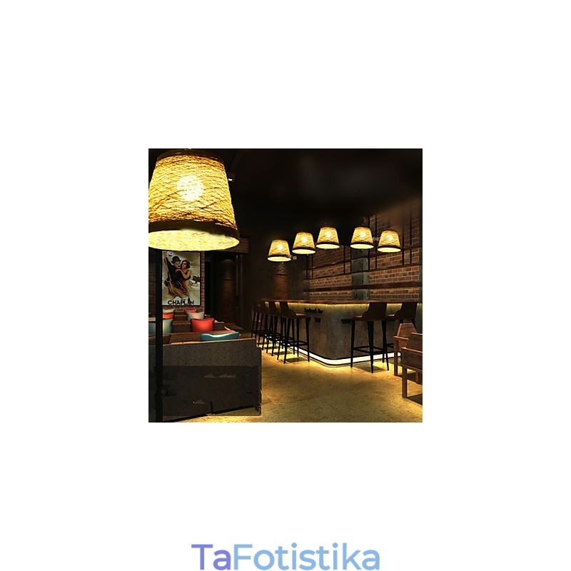 Μοντέρνο Rural Cany Art Woven Rattan Μονό Φωτιστικό σταγονόμετρου