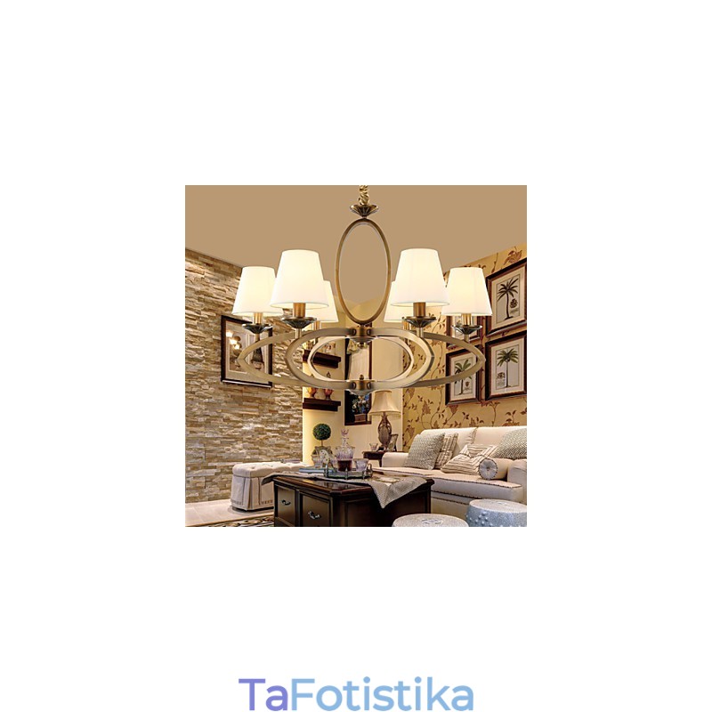 Πολυέλαιος από επιμεταλλωμένο μέταλλο Rustic Lodge Vintage Mini Style