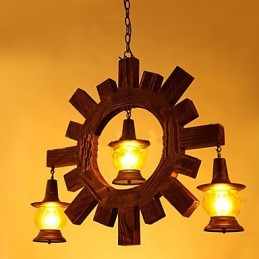 Antique Wood Chandelier American Country Iiving φωτιστικό