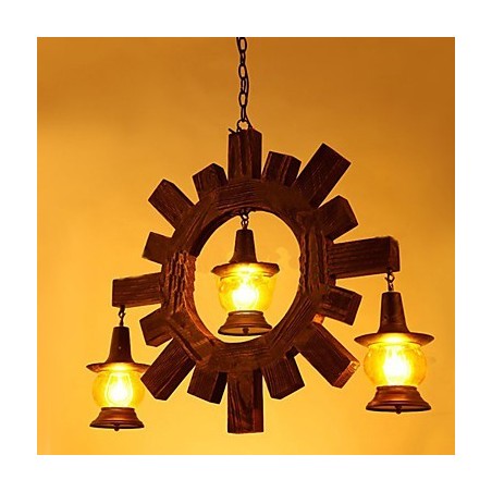 Antique Wood Chandelier American Country Iiving φωτιστικό Antique Wood Chandelier American Country Iiving φωτιστικό