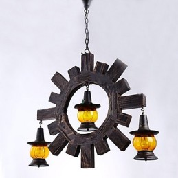 Antique Wood Chandelier American Country Iiving φωτιστικό