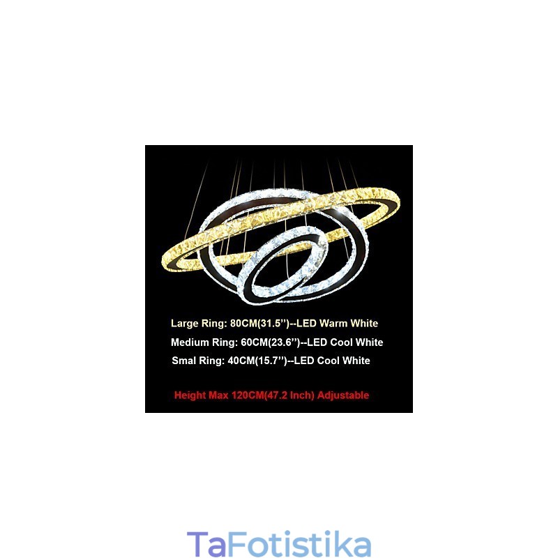 Κρυστάλλινα κρεμαστά φωτιστικά οροφής Πολυέλαιος φωτιστικά με ζεστό και δροσερό λευκό D406080cm