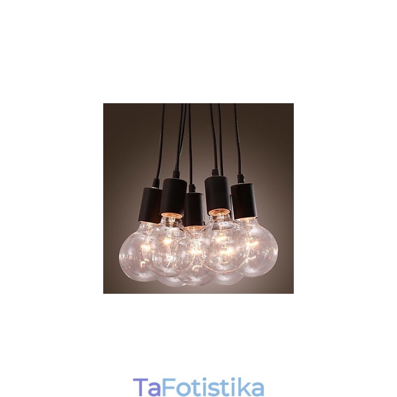 Μοντέρνο Σπίτι 7 Κεφαλή Edison Light Light Loft Glass Ball κρεμαστό φως