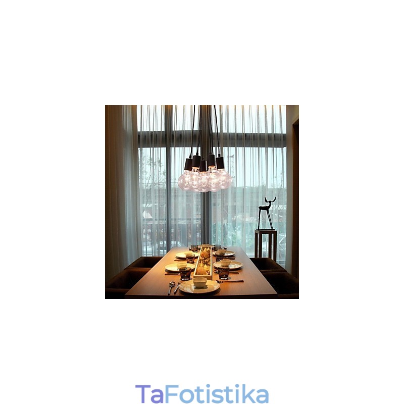 Μοντέρνο Σπίτι 7 Κεφαλή Edison Light Light Loft Glass Ball κρεμαστό φως