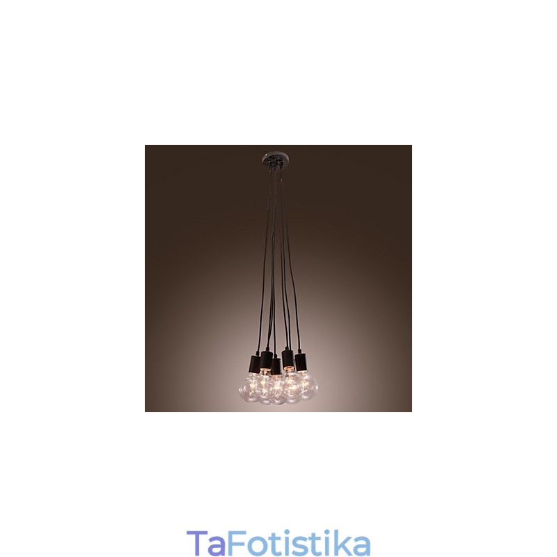 Μοντέρνο Σπίτι 7 Κεφαλή Edison Light Light Loft Glass Ball κρεμαστό φως