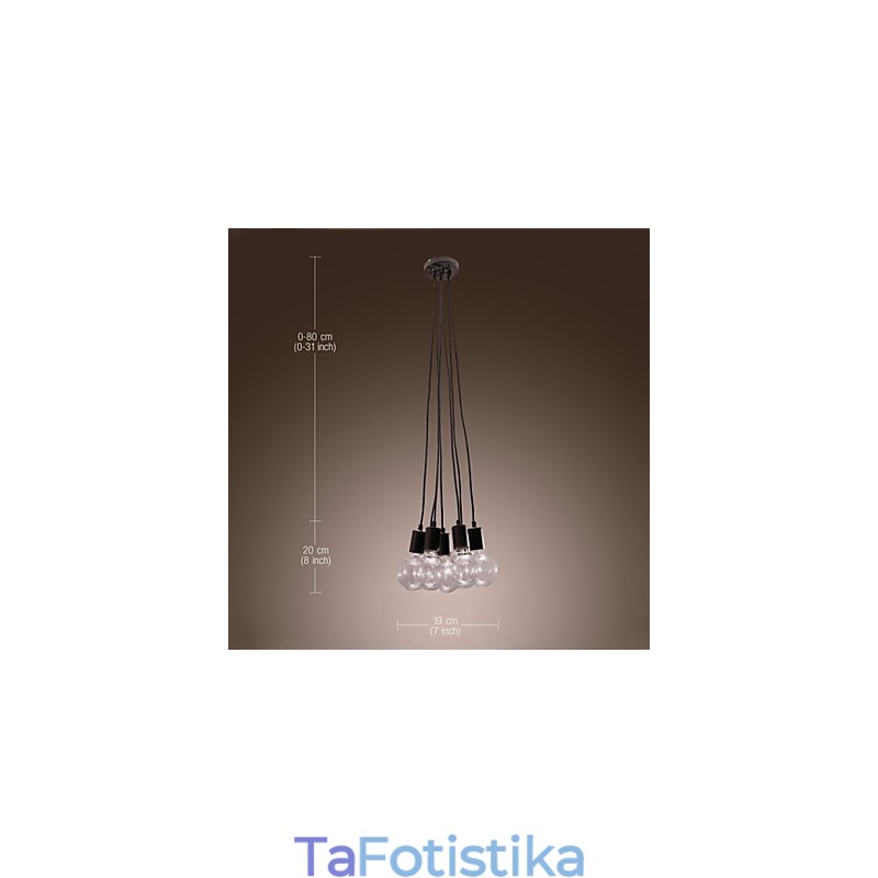 Μοντέρνο Σπίτι 7 Κεφαλή Edison Light Light Loft Glass Ball κρεμαστό φως