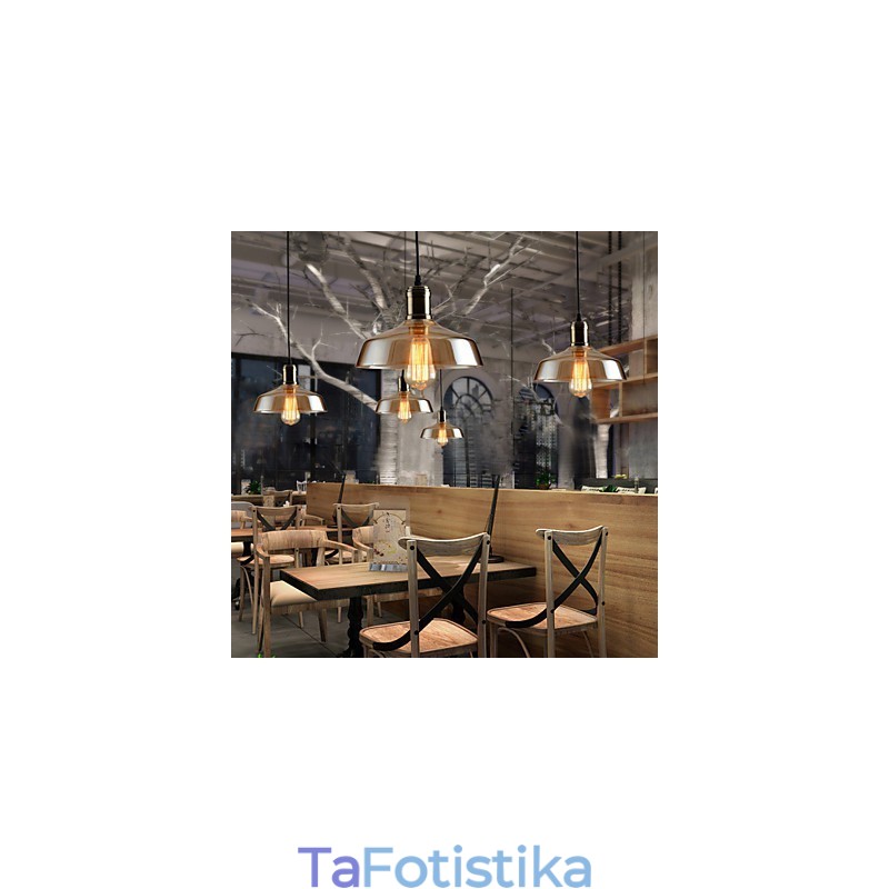 Ρετρό Φωτιστικό κρεμαστό γυαλί