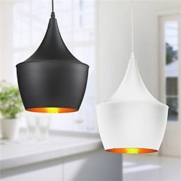 Κρεμαστό φωτιστικό Retro Vintage Tom Dixon Design Μαύρο Λευκό Κρεμαστό φωτιστικό Cafe τύπου