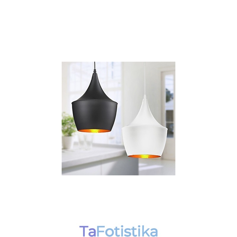 Κρεμαστό φωτιστικό Retro Vintage Tom Dixon Design Μαύρο Λευκό Κρεμαστό φωτιστικό Cafe τύπου