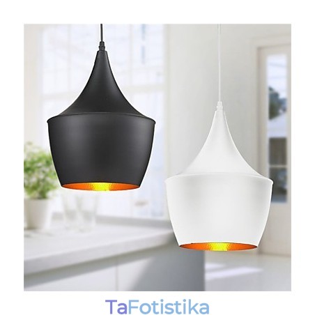 Κρεμαστό φωτιστικό Retro Vintage Tom Dixon Design Μαύρο Λευκό Κρεμαστό φωτιστικό Cafe τύπου Κρεμαστό φωτιστικό Retro Vintage Tom Dixon Design Μαύρο Λευκό Κρεμαστό φωτιστικό Cafe τύπου
