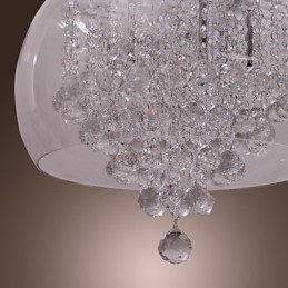 Artistic 6 Light κρυστάλλινο κρεμαστό φωτιστικό με γυάλινη απόχρωση