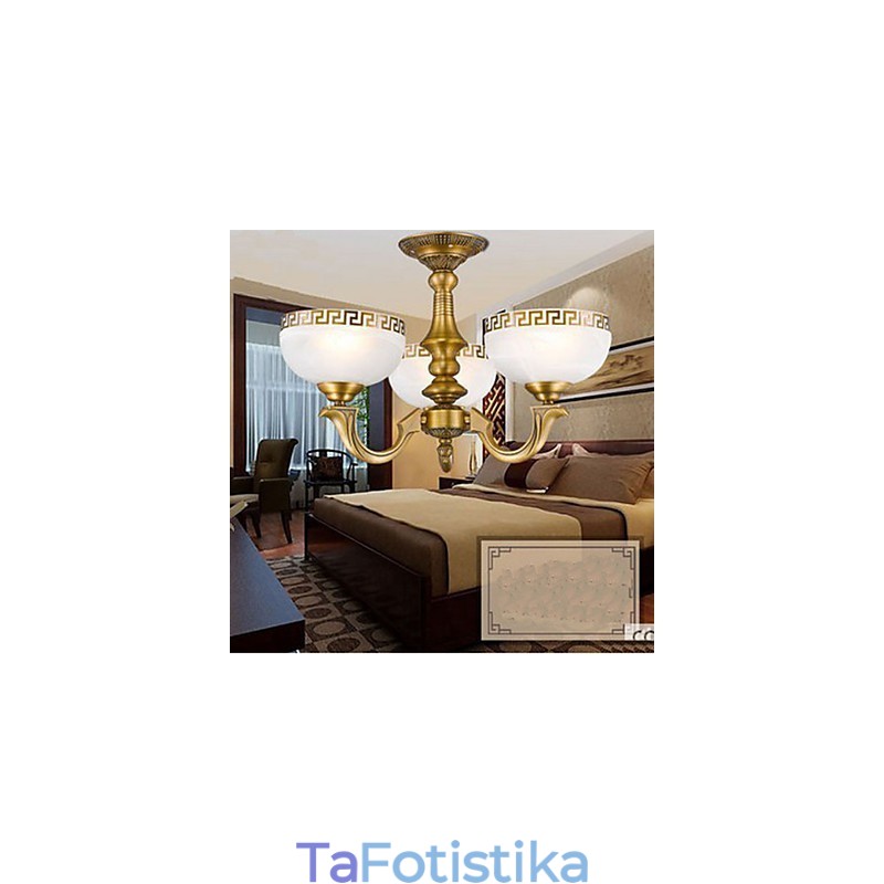Φωτιστικό Full Copper Marble Dining Πρωτότυπος Μοντέρνος Χάλκινος Πολυέλαιος