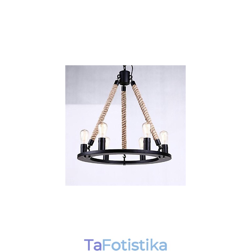 Κρεμαστό Φωτιστικό 6 Φωτιστικά Country Style Σφυρήλατο σίδερο