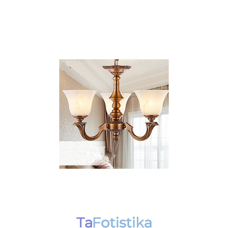 Πολυέλαιος European Style Φωτιστικό από πλήρη χαλκό Μαρμάρινο φωτιστικό
