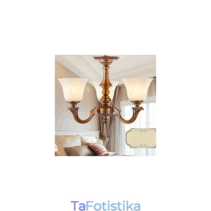 Πολυέλαιος European Style Φωτιστικό από πλήρη χαλκό Μαρμάρινο φωτιστικό