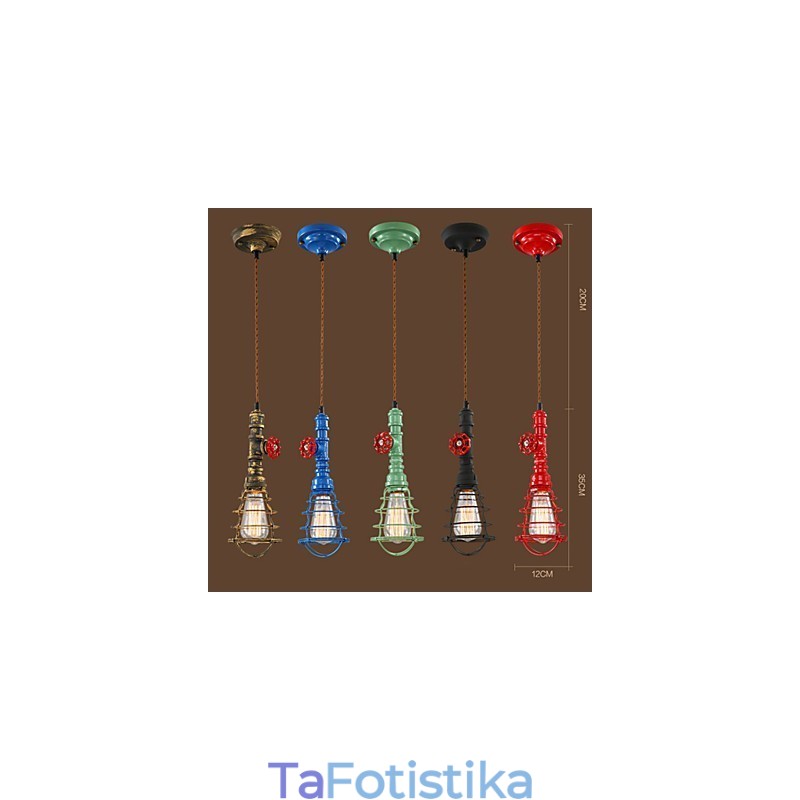 E26 Vintage κρεμαστό φωτιστικό Waterpipe Design Lights