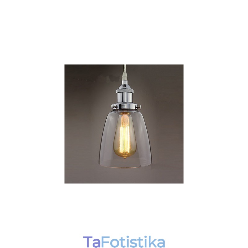 Μοντέρνο χρωμιωμένο γυαλί Vintage Industrial Retro Εφαρμογή Φωτιστικό κρεμαστό Edison Φωτιστικό καφέ βεράντας