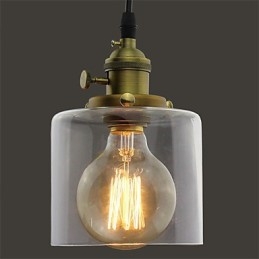 Φωτιστικό κρεμαστό γυαλί ορείχαλκου Retro Vintage Industrial ART Cafe Garage