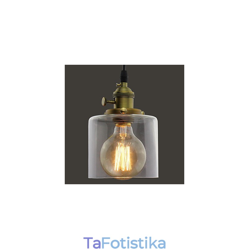 Φωτιστικό κρεμαστό γυαλί ορείχαλκου Retro Vintage Industrial ART Cafe Garage