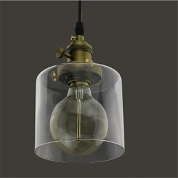 Φωτιστικό κρεμαστό γυαλί ορείχαλκου Retro Vintage Industrial ART Cafe Garage