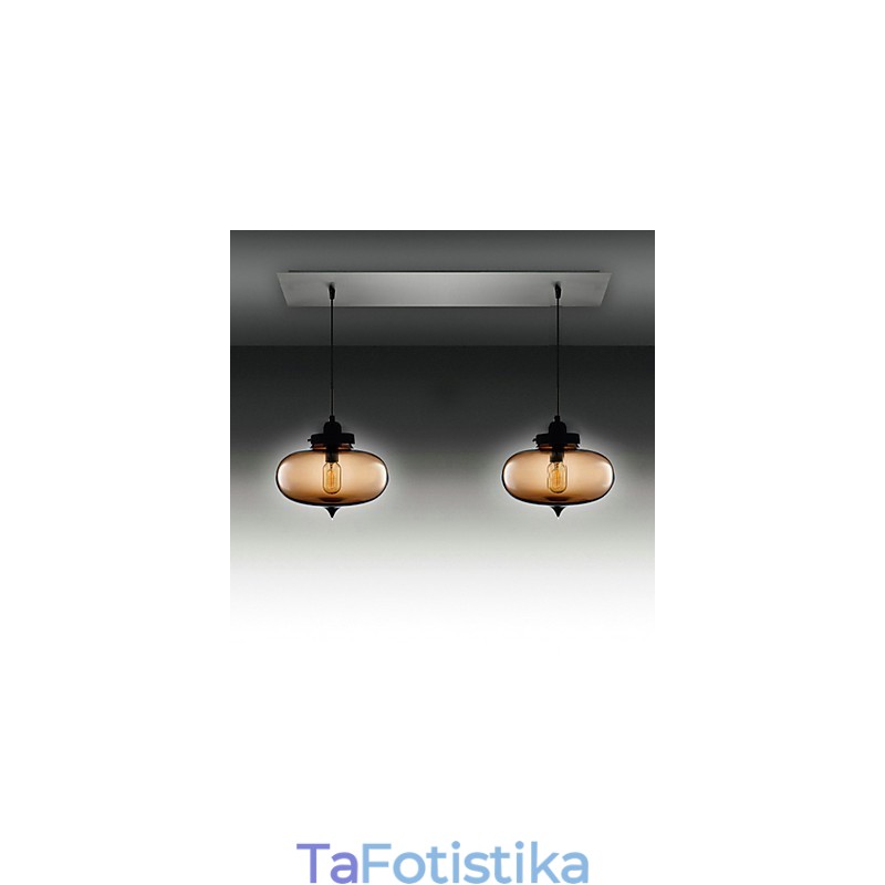 Μοντέρνο διαφανές γυάλινο κρεμαστό φωτιστικό με 2 φωτάκια σε σχέδιο Bubble