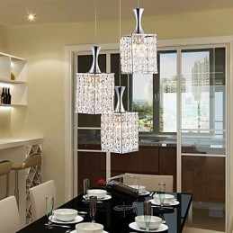 3 Lights Μεταλλικό Πλαίσιο K9 Κρυστάλλινος Πολυέλαιος Droplight Send Bulb