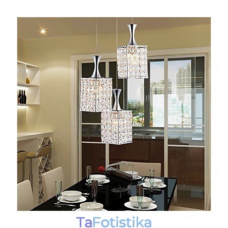 3 Lights Μεταλλικό Πλαίσιο K9 Κρυστάλλινος Πολυέλαιος Droplight Send Bulb 3 Lights Μεταλλικό Πλαίσιο K9 Κρυστάλλινος Πολυέλαιος Droplight Send Bulb
