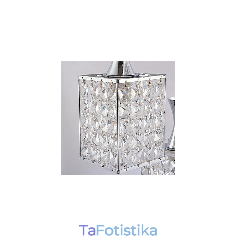 3 Lights Μεταλλικό Πλαίσιο K9 Κρυστάλλινος Πολυέλαιος Droplight Send Bulb