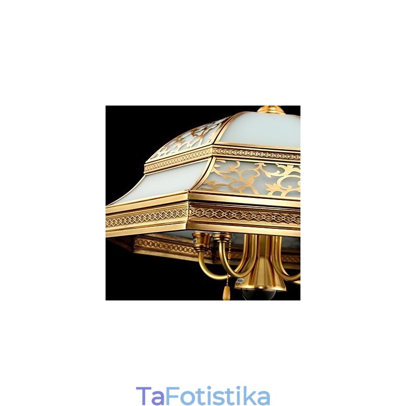 Μπρούτζινο κρεμαστό φωτιστικό Six Light Vintage Total Copper Glass
