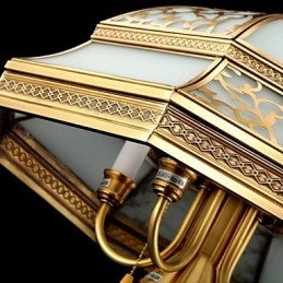 Μπρούτζινο κρεμαστό φωτιστικό Six Light Vintage Total Copper Glass