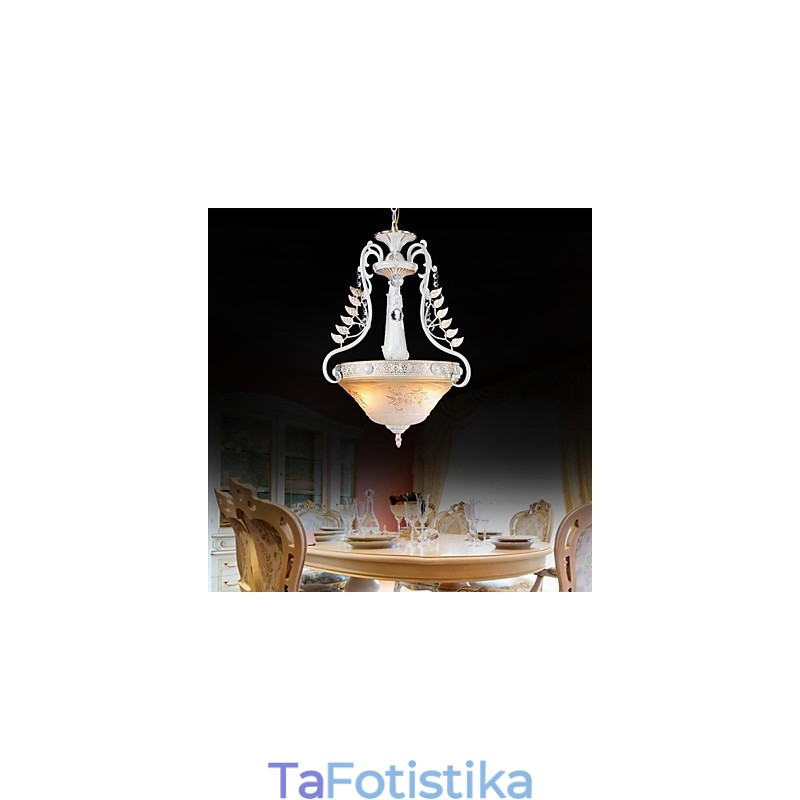 Λευκό μενταγιόν με μοτίβο δύο φώτων, γυάλινη απόχρωση, επιχρυσωμένο, ευρωπαϊκό ρετρό κλασικό