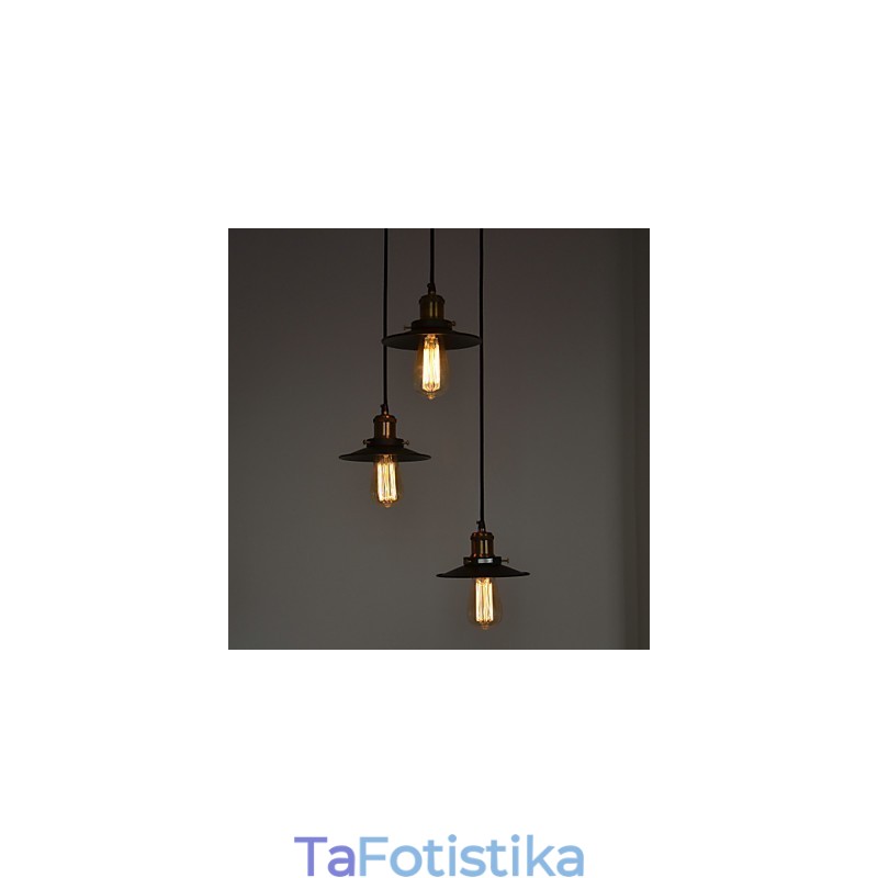 Vintage 3 ανοιχτό μενταγιόν σε σιδερένια απόχρωση