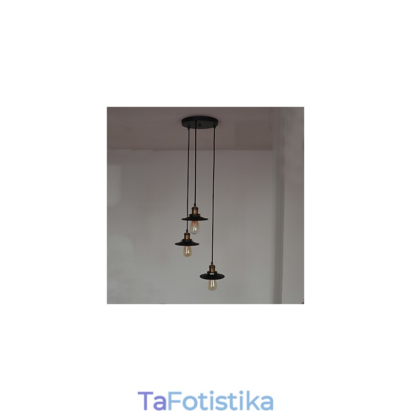 Vintage 3 ανοιχτό μενταγιόν σε σιδερένια απόχρωση