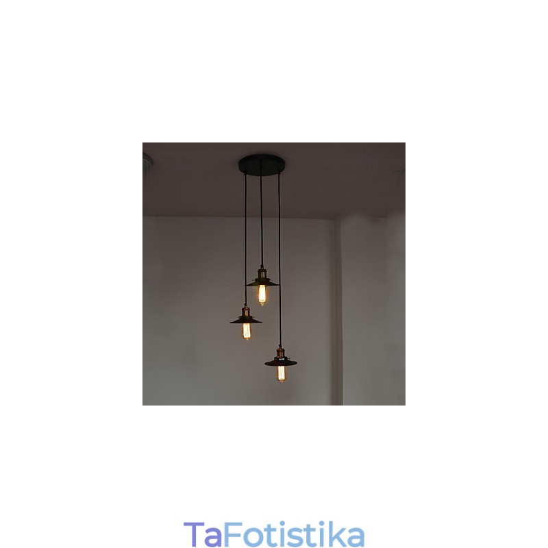 Vintage 3 ανοιχτό μενταγιόν σε σιδερένια απόχρωση