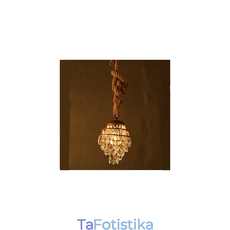 Retro lounge Hemp Industrial Wind Imitation Crystal Chandelier