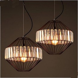 Vintage σφυρήλατο σίδηρο Birdcage Crystal Chandelier Πολυέλαιος