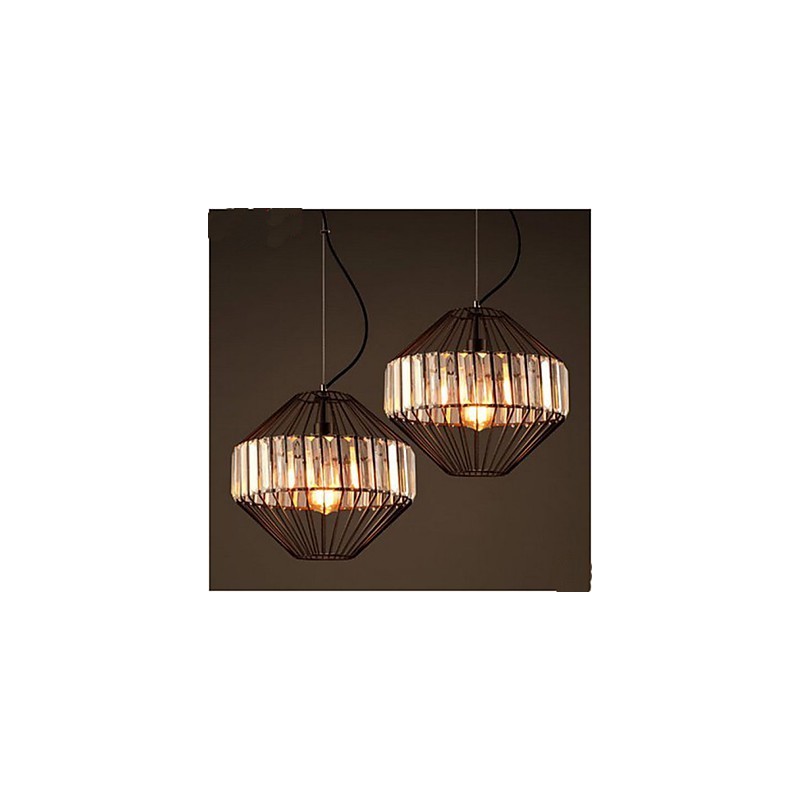 Vintage σφυρήλατο σίδηρο Birdcage Crystal Chandelier Πολυέλαιος