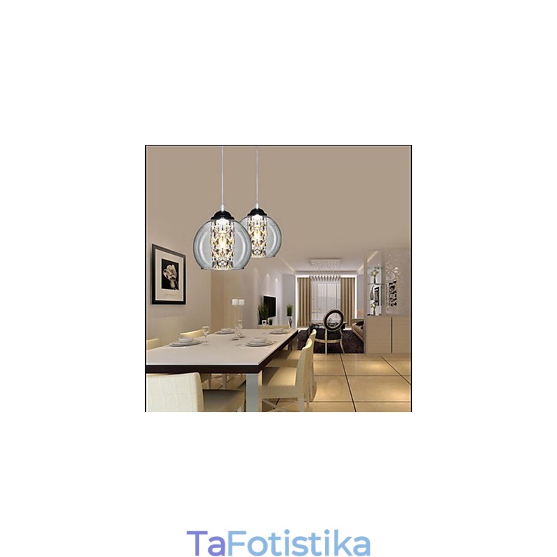 Γυάλινο Κρεμαστό Φωτιστικό Τριών Μπαλών