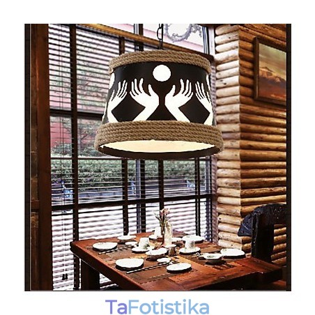 Hemp American Retro Cafe Simple Pastoral Chandelier Hemp American Retro Cafe Simple Pastoral Chandelier