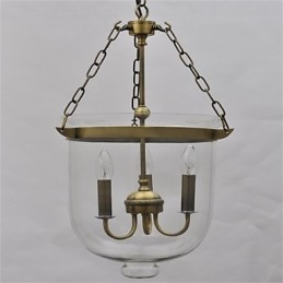 Γυάλινος πολυέλαιος από αμερικανική χώρα Vintage Temple bell
