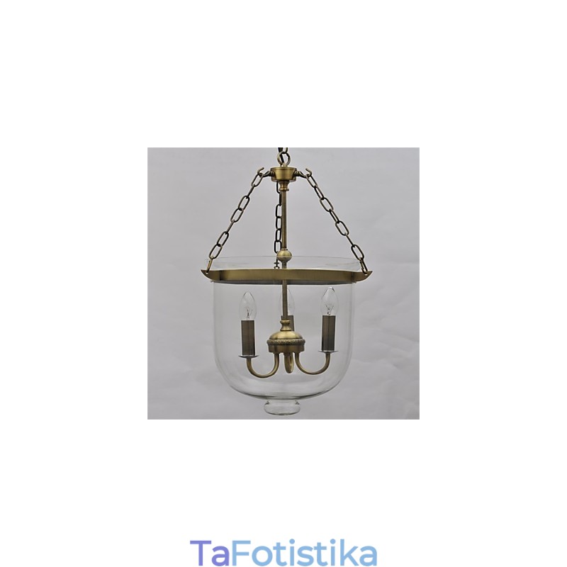 Γυάλινος πολυέλαιος από αμερικανική χώρα Vintage Temple bell