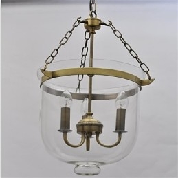 Γυάλινος πολυέλαιος από αμερικανική χώρα Vintage Temple bell
