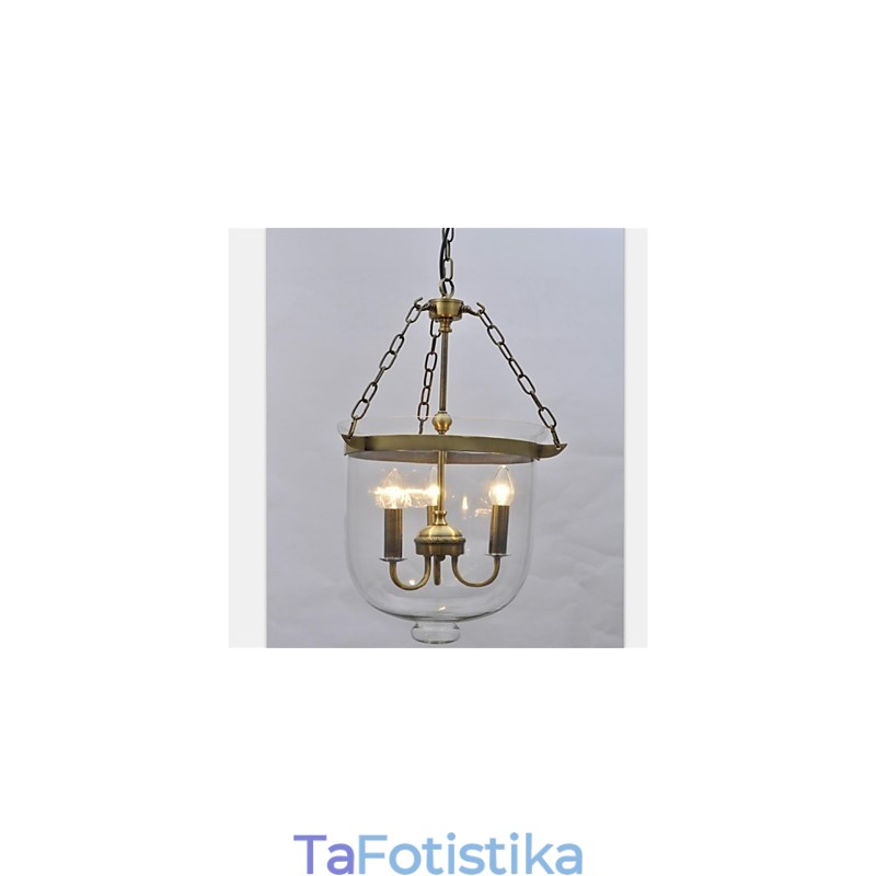 Γυάλινος πολυέλαιος από αμερικανική χώρα Vintage Temple bell
