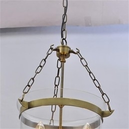 Γυάλινος πολυέλαιος από αμερικανική χώρα Vintage Temple bell